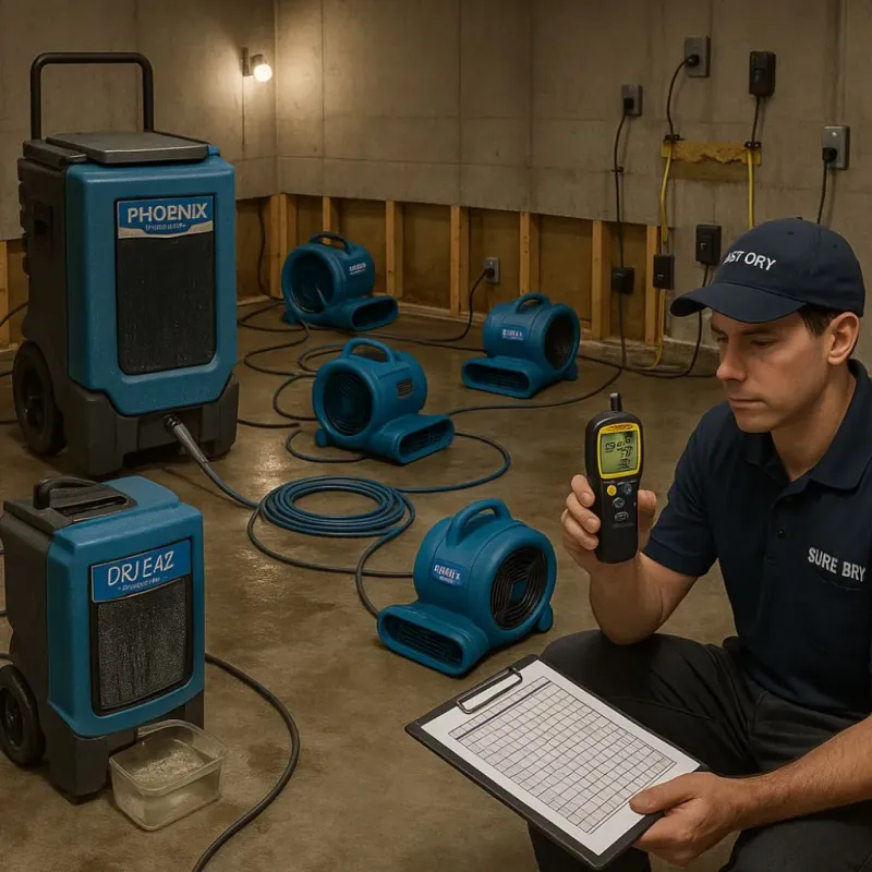 Structural Drying and Dehumidification process in Mabank, TX